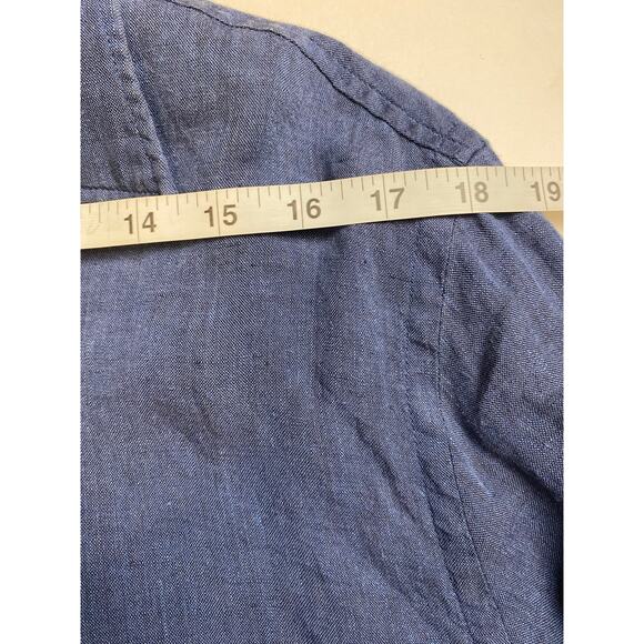 Joseph Abboud Men's Dark Blue 100% Linen Button Down Casual Shirt Size Large - Picture 5 of 7